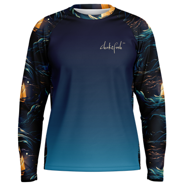 Chokefish™ Long Sleeve Every Day All Weather Trees&Boats Shirt Men's-014